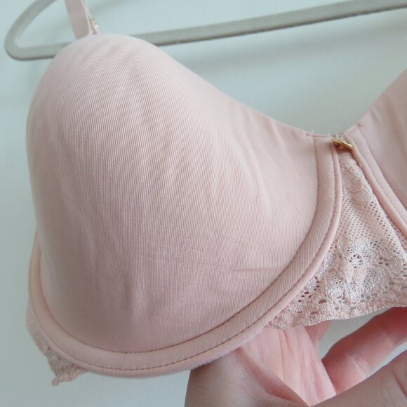 NATORI Bliss Perfection Unlined Underwired Lace Bra in Rose Beige - Size 36DD - Picture 9 of 14